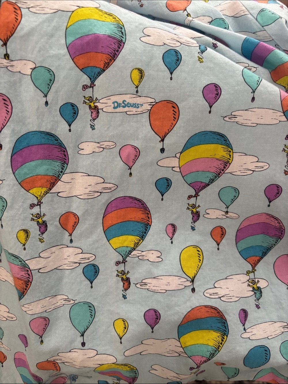 Dr Seuss Oh The Places You’ll Go Light Blue Hot Air Balloon Midi Skirt - Picture 3 of 4
